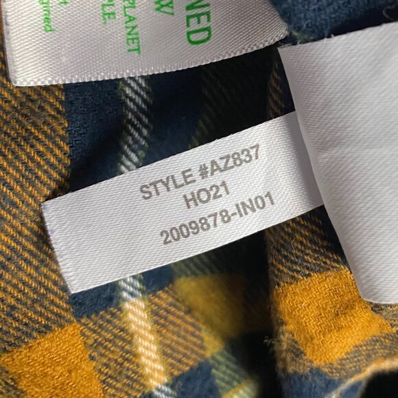 J. CREW Flannel Shirt Men's Large Slim Fit Orange Navy Green Plaid Button Down - Picture 7 of 10